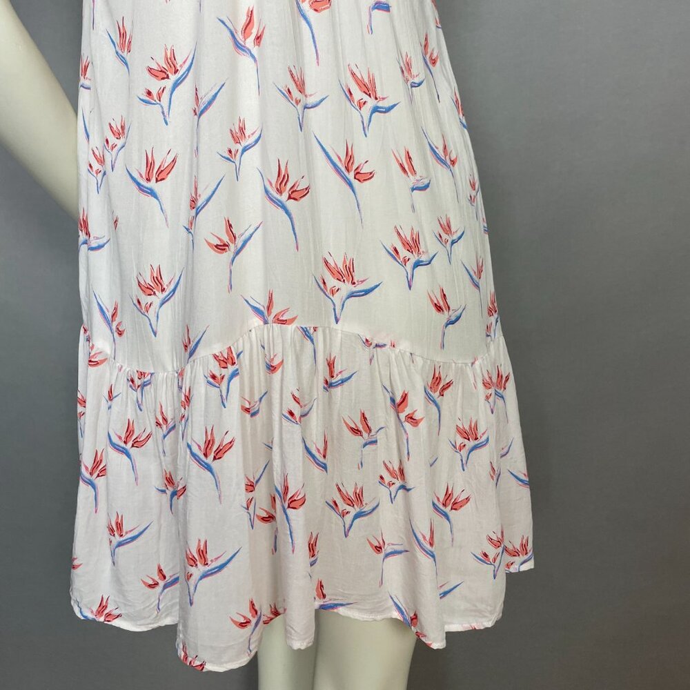 Acacia Dress Cover-Up Floral St. Tropez Birds of Paradise Size Small White Rayon - Picture 8 of 13
